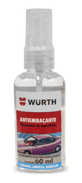 Anti Embaçante Vidro Automotivo Box Banho Espelho 60ml Wurth 0