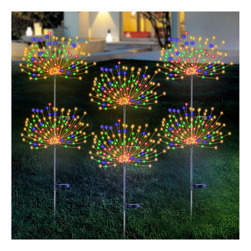 6 Luces Solares De Fuegos Artificiales, Luces Decorativas So 0