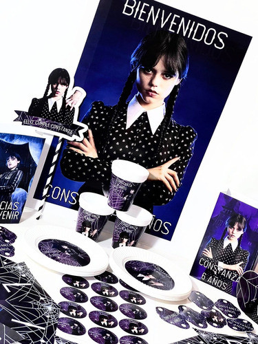 Cotillón Infantil Personalizado X 10 Merlina Addams 0