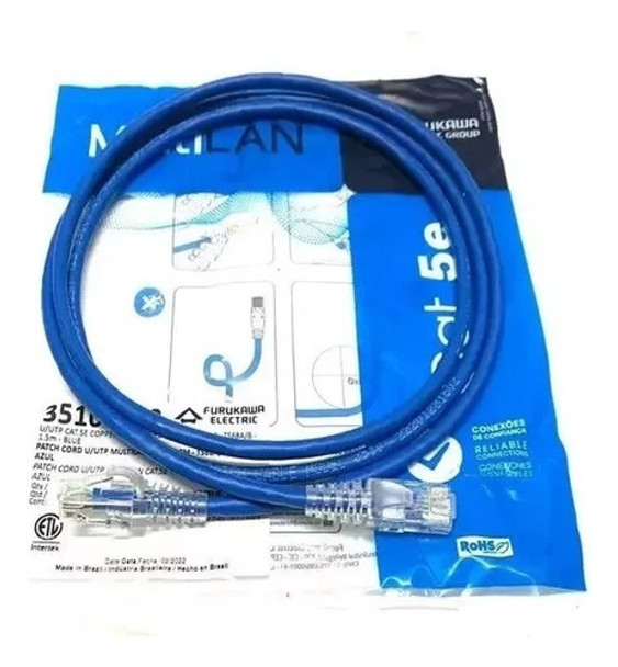 Patch Cord Furukawa Multilan Cat5e 2,5mt Azul 35103604 0