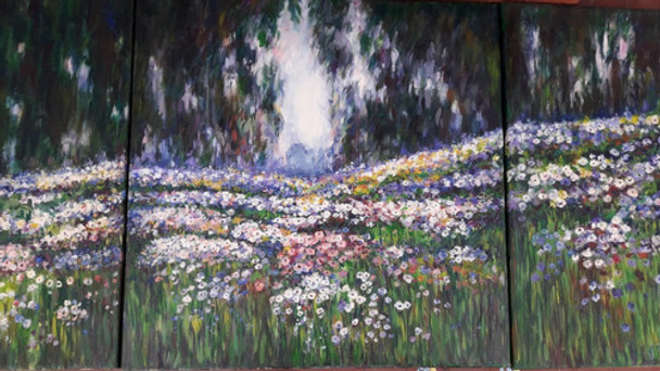 Triptico Cuadro Floral Al Oleo Sobre Tela 0