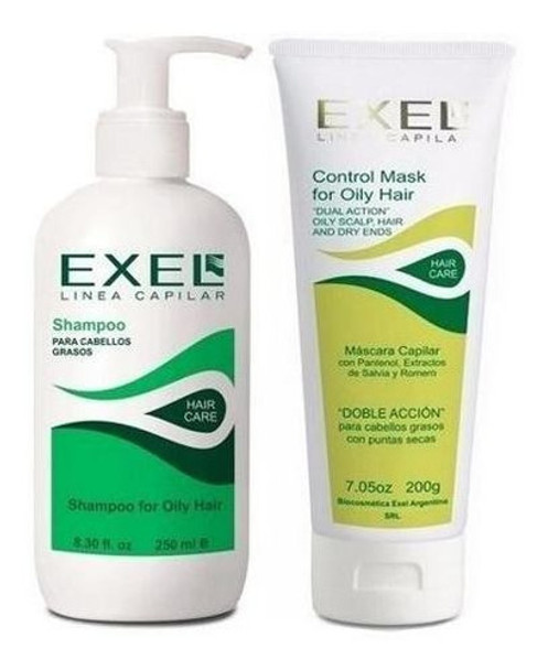 Kit Exel Shampoo + Mascara Cabellos Grasos Pelos Secos 0 Kit Exel Shampoo + Mascara Cabellos Grasos Pelos Secos 0