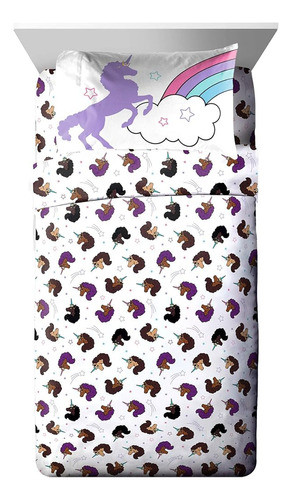 Afro Unicornio Único, Divino, Mágico Juego De Sábanas De Tam 0