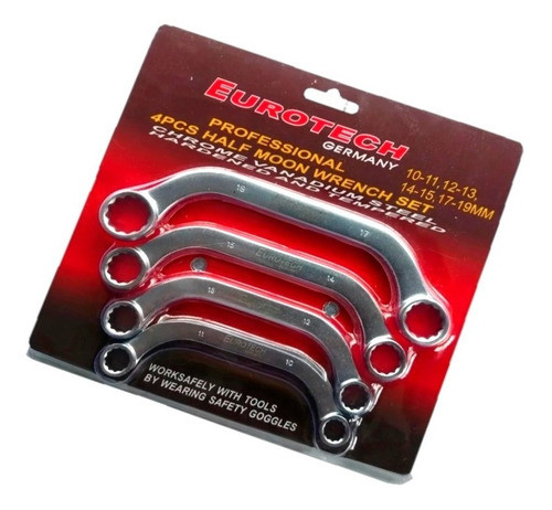 Juego De Llaves Combinadas Curvas Tipo C Eurotech  E1 Eu2650 0