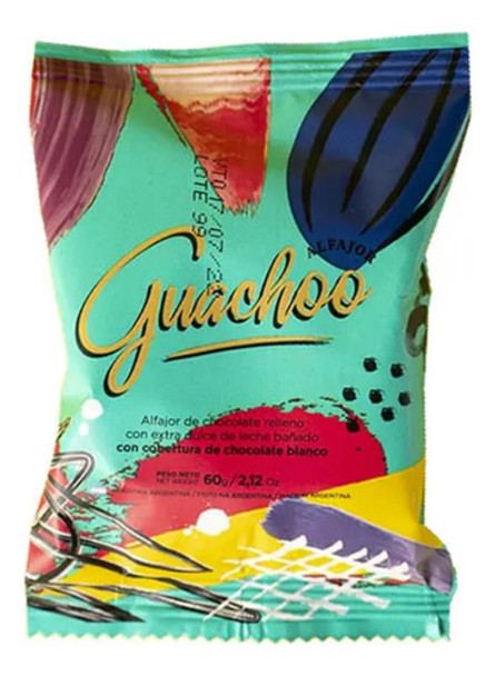 Alfajor De Chocolate Blanco Y Dulce De Leche Guachoo Caja X8 0