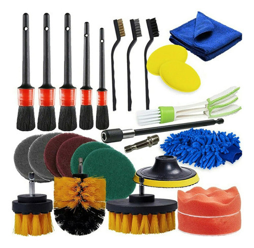 Kit De Limpieza Profunda Auto Hogar Casas Cepillo 27 Piezas 0