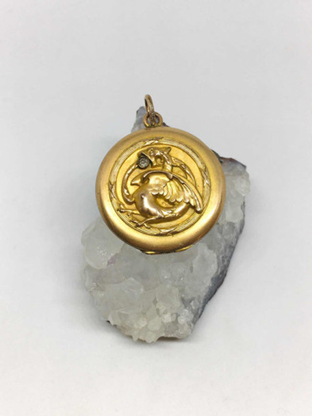Dije Relicario Guardapelo Antiguo Oro - Mikapao 0