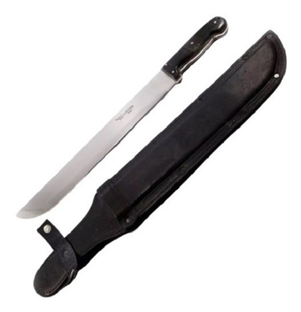 Facão Largo Militar F/grátis Aço Inox 3mm Cab Chifre B/couro 0
