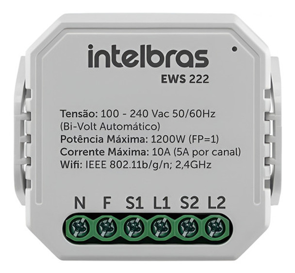 Controlador Smart Wifi Intelbras 2 Interruptores Ews 222 0