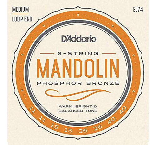 D'addario Ej74 Fósforo Bronce Cuerdas Medias De Mandolina (1 0