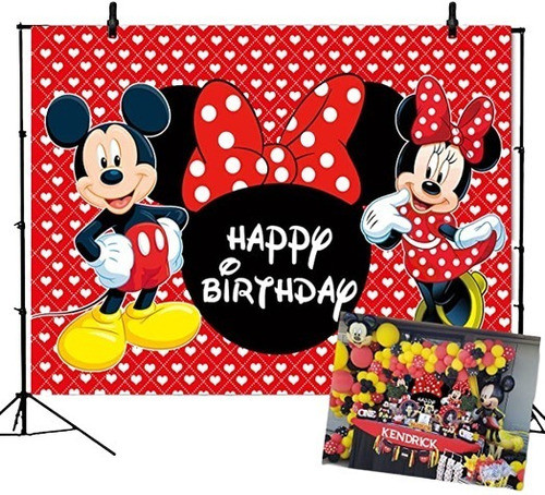 Cotillón, Panel De Fondo Minnie Roja Para Decoración Fiestas 0