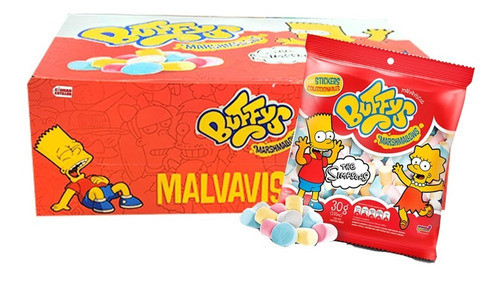 Caja X12 Malvavisco Buffys 30g Simpsons Marshmallows - Cc 0