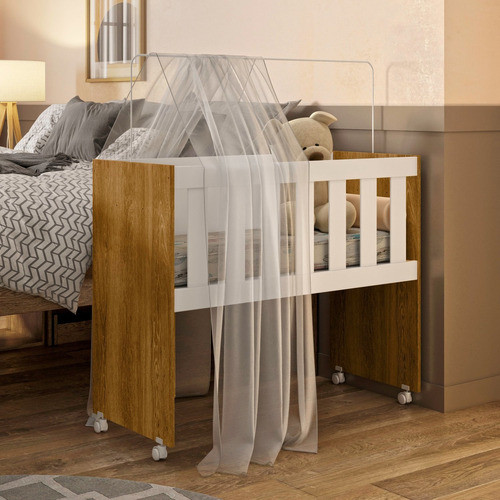 Mini Berço 100% Mdf Com Colchão 5 Em 1 Ariel Tigus Baby Wt 0