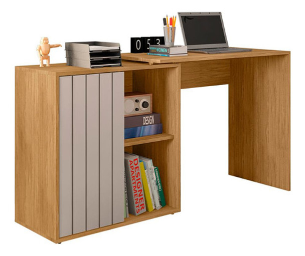 Mesa De Computador Com Porta De Correr Future Marrom Caemmun 0