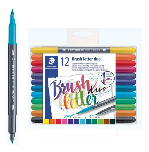 Marcadores Staedtler X 12 Unidades Punta Pincel Doble 0