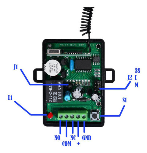 Receptor 433 Mhz Ilumin. 1 Canal + 8 Controles 0