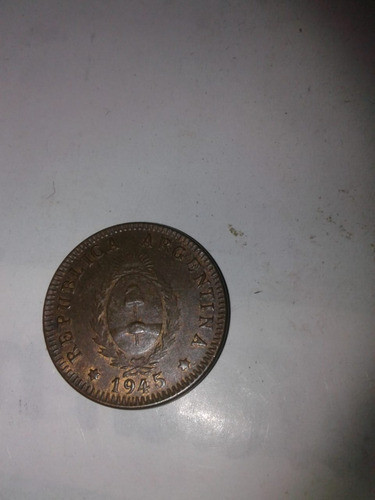 Dos Centavos  1945 Republica Argentina Cobre Moneda 0