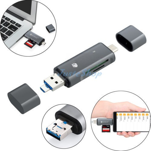 Usb Tipo C Usb2.0 Otg Usb Micro Sd Tarjeta De Memoria Lector 0