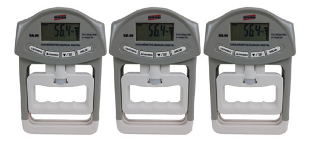 Kit 3 Dinamômetro Digital Mão 90kg Avaliação Física Portátil 0