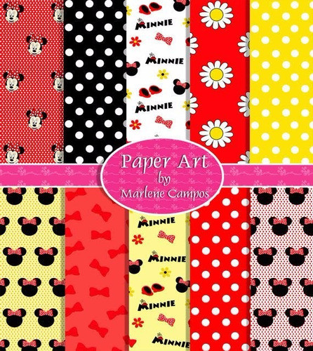 Kit Imprimible Pack Fondos Minnie Mouse Clipart Cod7 0