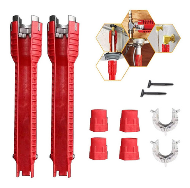 2pcs 8-em-1 Chave De Pia De 3 Cabeças Chave Multifuncional 0