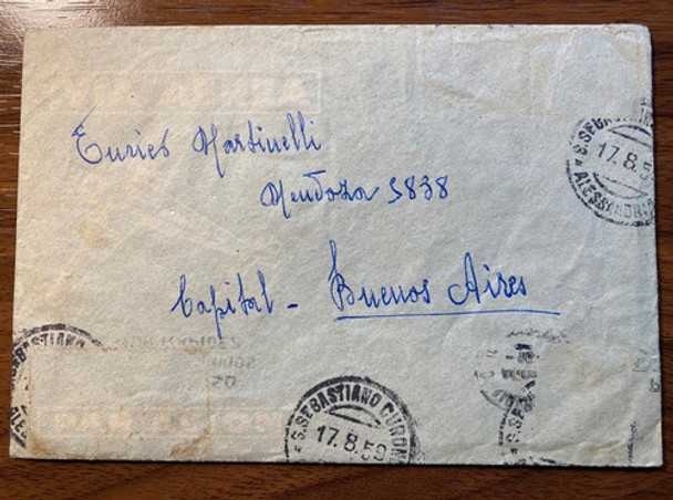 Antiguo Sobre Y Papel-carta Década Del 50 0