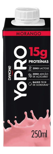 06 Bebida Yopro 250ml Sabor Morango Danone 0