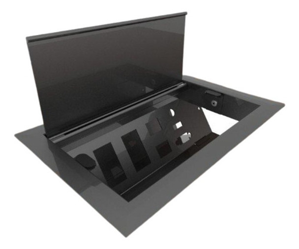 Kit 2 Caixa De Tomada Embutir Mesa Escritório - Preta 0
