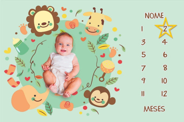 Tapete Mêsversário Original  Tema Safari Menino 0