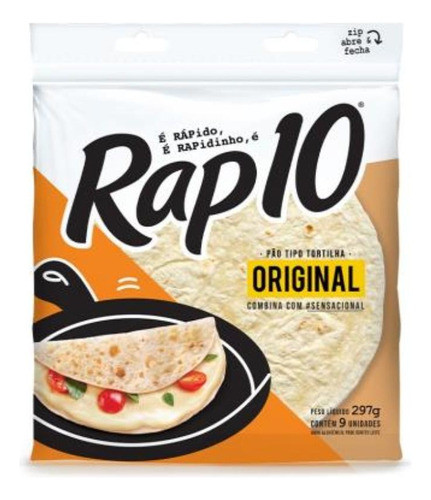 Pão De Tortilha Rap10 Tradicional 297gr - Kit Com 2 0