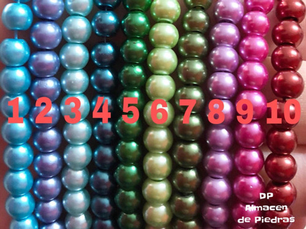 Perlas De Vidrio Perladas X300 Unidades 6mm 0