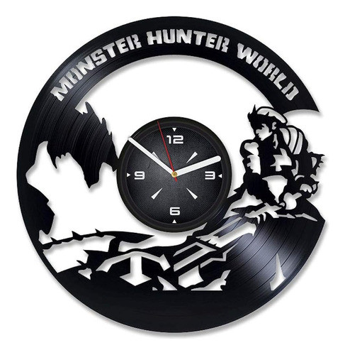 Monster Hunter World Vinyl Record Wall Clock. Decoración Par 0