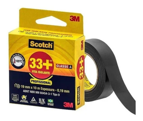 Fita Isolante Anti-chama Scotch 33+ 10 Metros - 3m 0