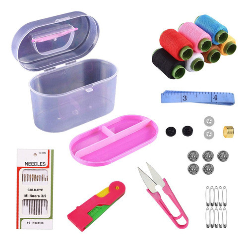 Set De Costura Costurero En Estuche Aguja Hilos Botones 0