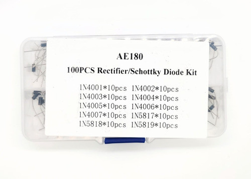 Kit 100 Un Diodo Retificador Schottky 10 Valores Com Caixa 0
