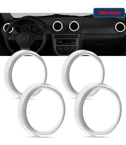 Kit 4 Aros Cromados Difusores Ventilacion Gol Iv / Trend 0