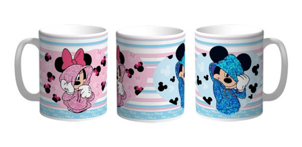Taza De Cerámica Minie Y Mickey Mouse 0