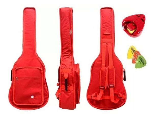 Capa P/ Violão Folk Almofadada Cargo Takamine Vermelho 0 Capa P/ Violão Folk Almofadada Cargo Takamine Vermelho 0