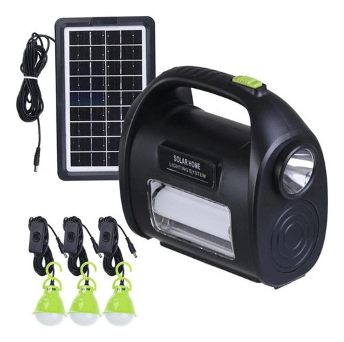 Kit Panel Solar Dat Con 3 Lamparas Led Linterna Camping 0