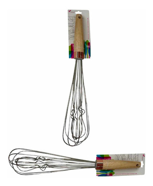 Batidor De Acero Mango Madera 41cm Crystal Rock 0