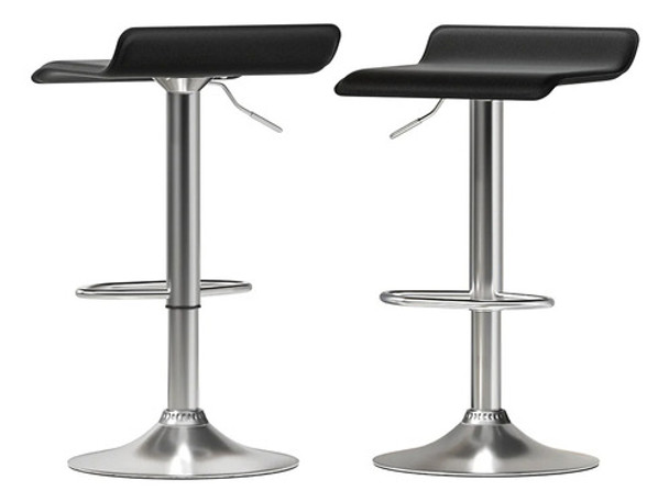 Set X2 Butaca Taburete Tapizado Regulable Para Barra Bar 0