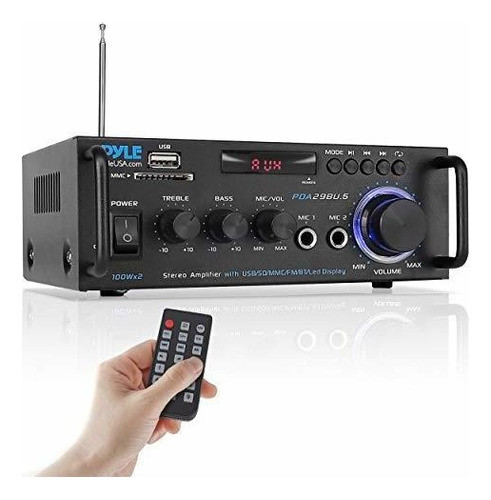 Pyle Wireless Bluetooth Stereo Power Amplifier - 200w Dual C 0