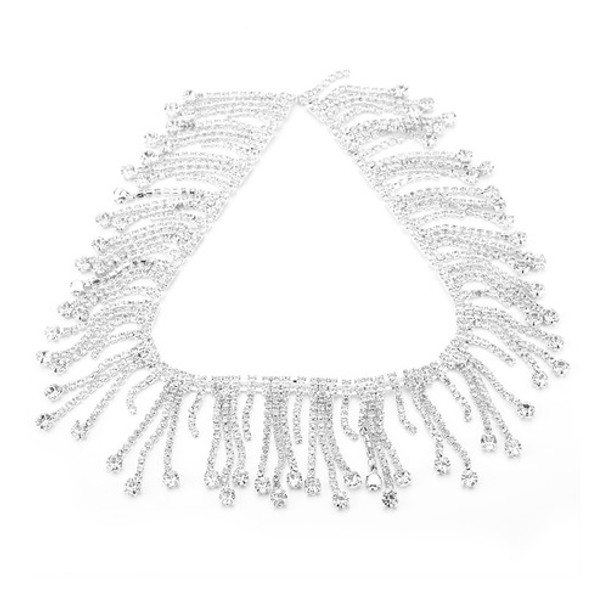 Corrente De Cristal Franja 12 Jardas Borla De Strass Cear 0
