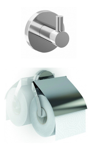 Kit Accesorio Baño Genebre Genwec Percha Portarrollo Cromado 0