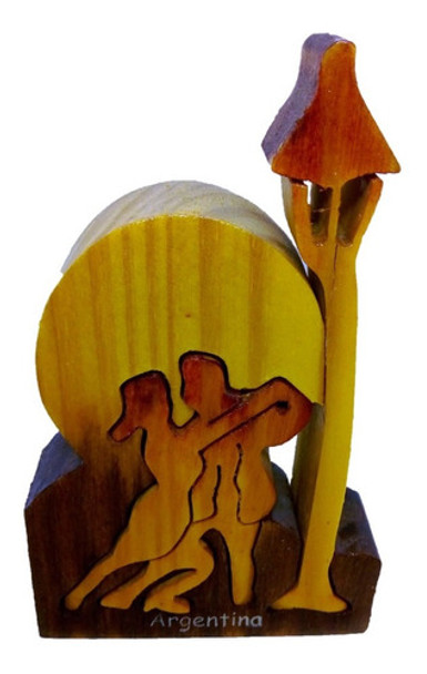 Adorno De Madera Tipo Puzle - Pareja De Tango 0