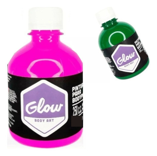 5 Maquillaje Glow Artistico 250cc Teatral Metal Fluo Color 0