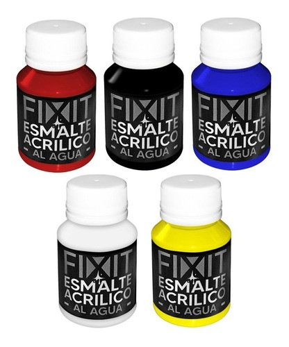 Set De 5 Pinturas Esmalte Acrilico Al Agua Para Aerografo 0