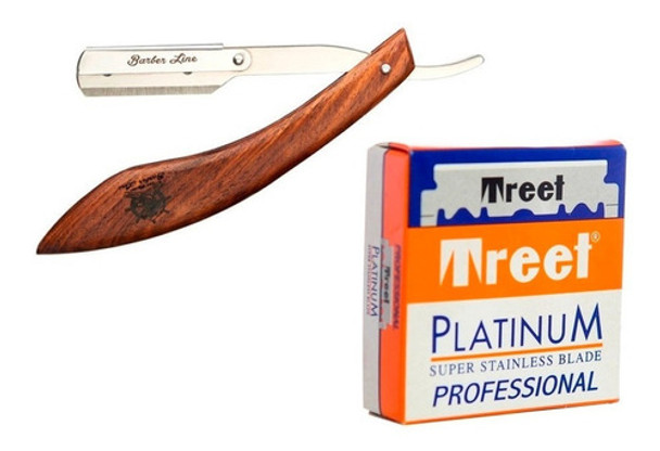 Navaja Afeitar Madera Barber Eurostil Profesional + Hojas 0