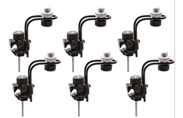 Kit 6 Clamp Suporte Microfone Microfonar Bateria Percussão 0