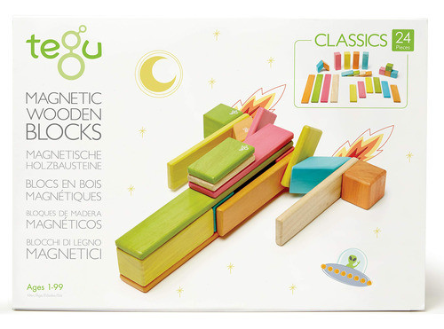 Juego De Bloques De Madera Magnetica Tegu 24 Piezas, Matice 0